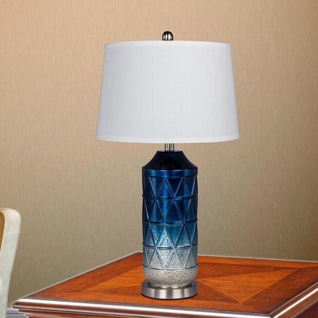White & Frosted Blue Mercury Glass 27.5 inches Table Lamp, BLUE, hi-res image number null