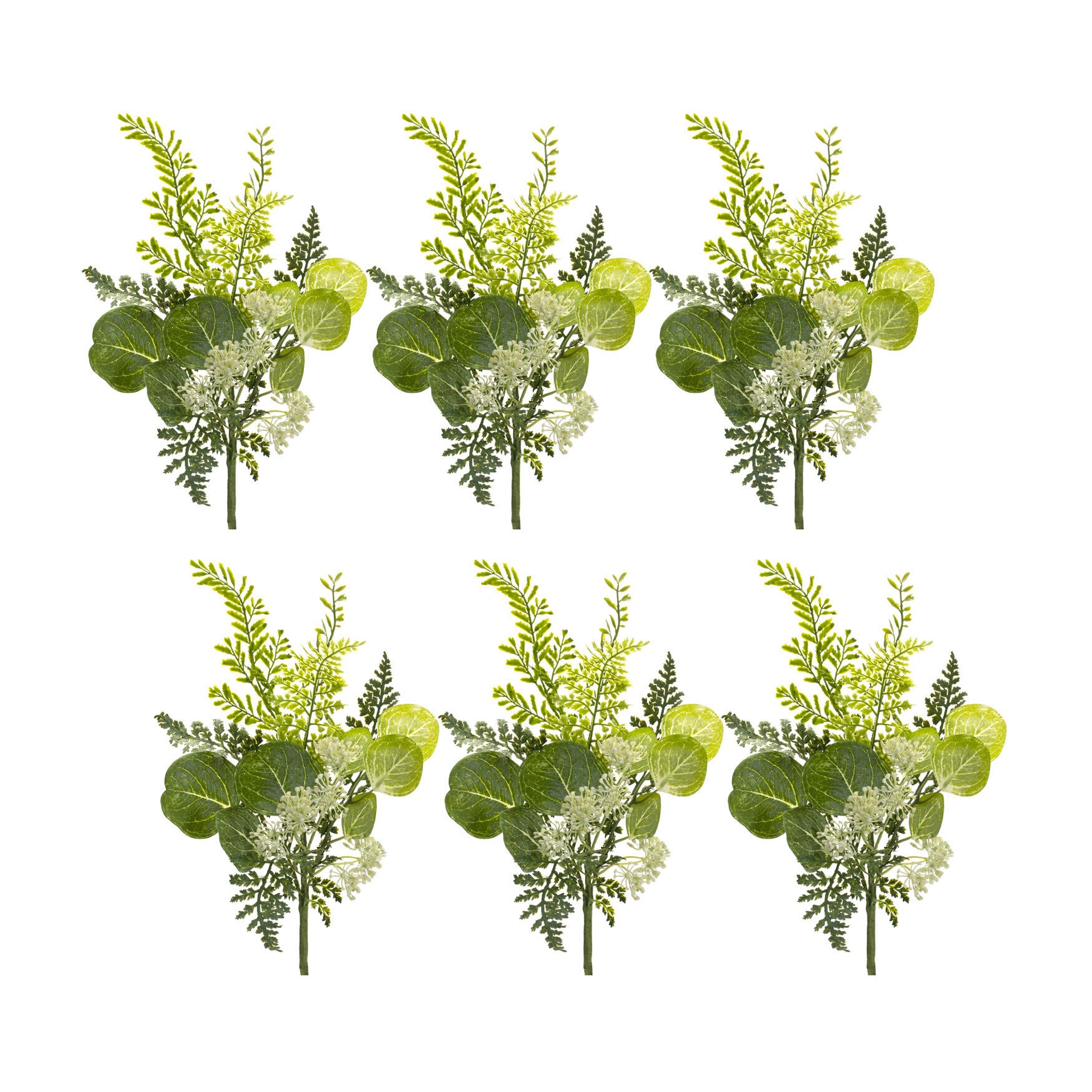 Fern And Eucalyptus Foliage Spray With Queen Anne Accent (Set Of 6), , alternate image number 3