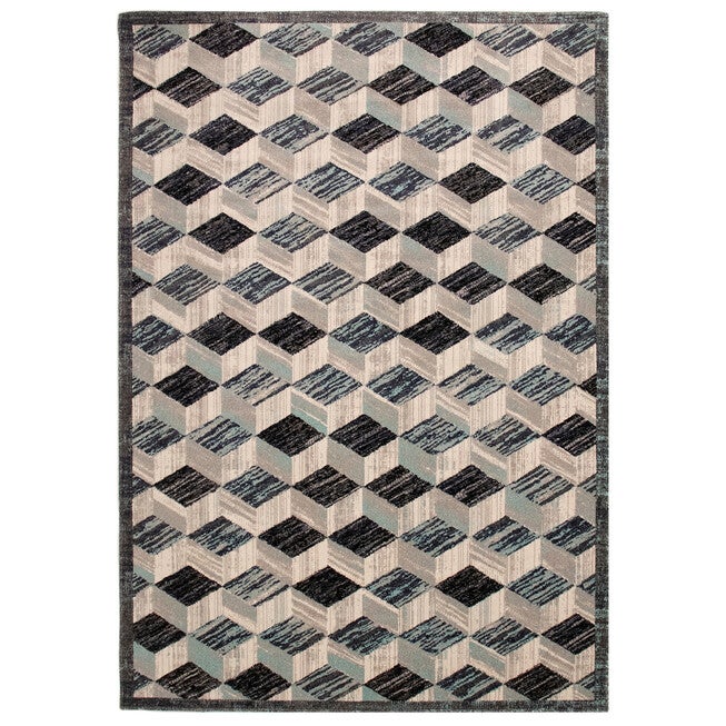 Liora Manne Fresco Cubes Indoor/Outdoor Rug, AQUA, hi-res image number null