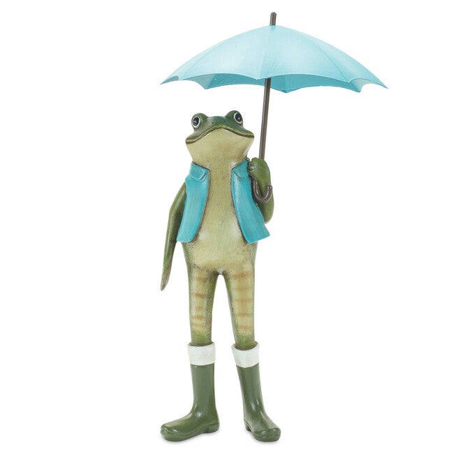 Garden Frog With Umbrella And Rainboot Accent (Set Of 2), , alternate image number 2