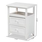 Karsen Modern And Contemporary White Finished Wood 2-Drawer Nightstand, , alternate image number null