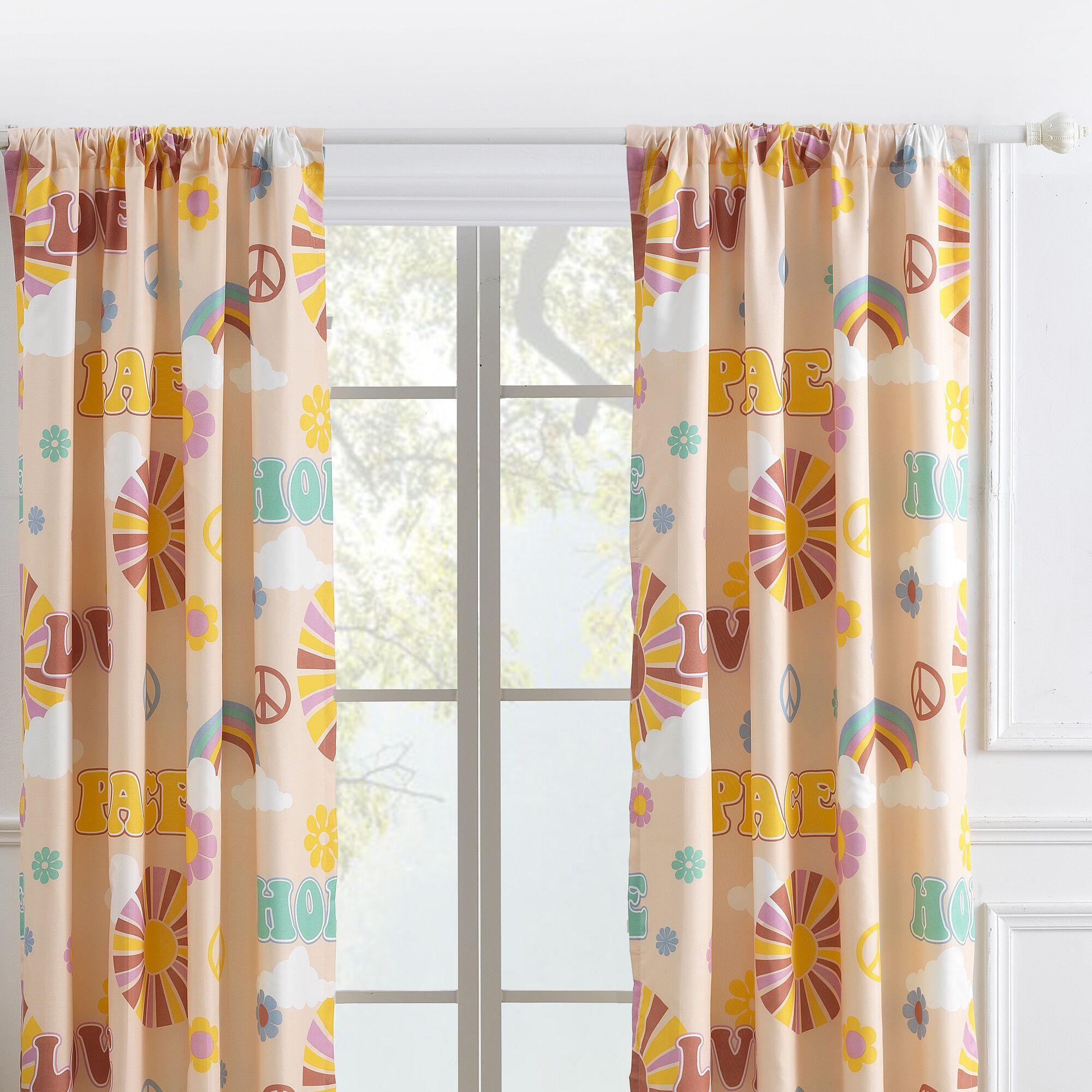 Cassidy Window Curtain Panels, Set of 2, 84 inches, PEACH, alternate image number 2