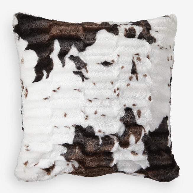 Animal Print Faux Fur Pillow Covers, COW PRINT, hi-res image number 0