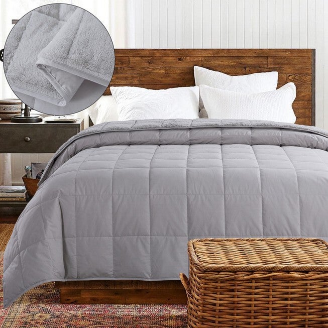 Cozy Down Reversible Blanket, , alternate image number null