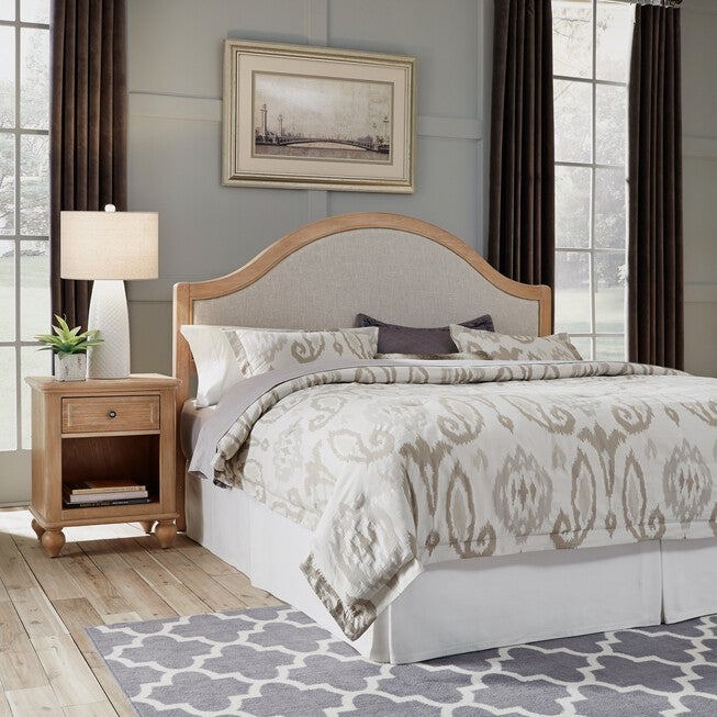 Cambridge White King Headboard & Night Stand, WHITE, hi-res image number null
