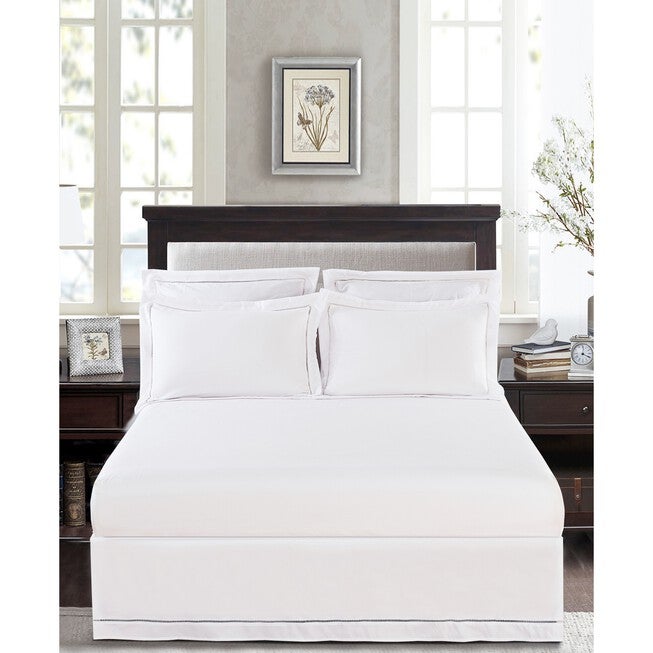 Luxury Hotel Hemstitch White 14 inches Drop Bed Skirt, , alternate image number 3