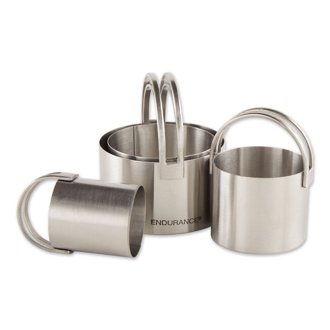 Round Stainless Steel Biscuit Cutters, Set 4, , on-hover image number null