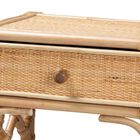 Camara Modern Bohemian Natural Brown Rattan 1-Drawer Nightstand, , alternate image number null