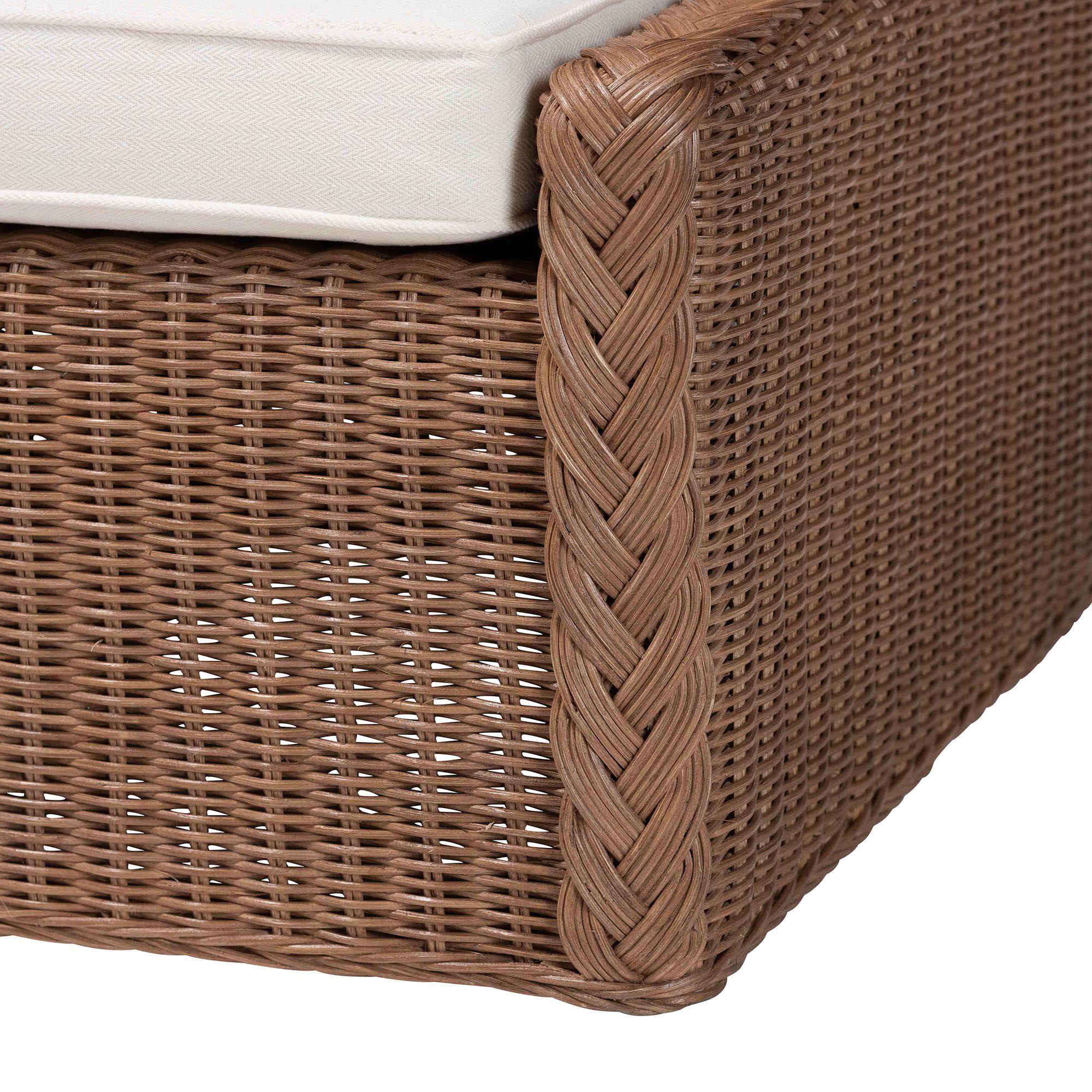 bali & pari Derris Bohemian Peanut Brown Braided Rattan Footstool, PEANUT BROWN, alternate image number 4