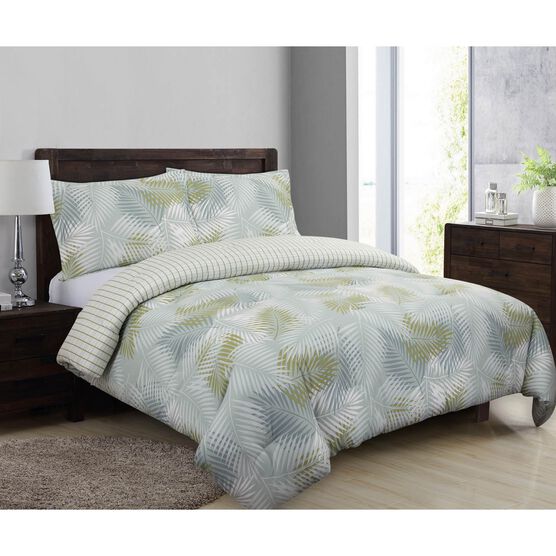 Palms Comforter Set, BLUE GREEN WHITE, hi-res image number null