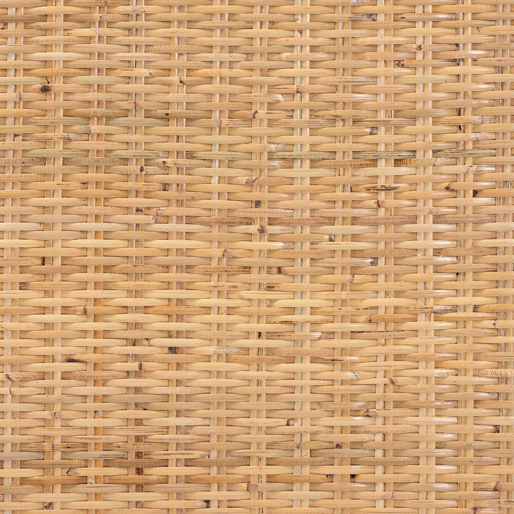 Kalimantan Bohemian Light Honey Rattan and Mahogany Wood Rectangle Coffee Table, LIGHT, alternate image number 5