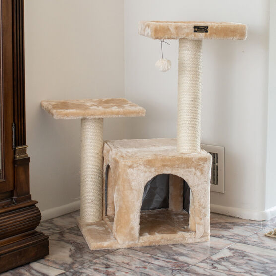 Classic Real Wood 32" Cat Tree, , on-hover image number null