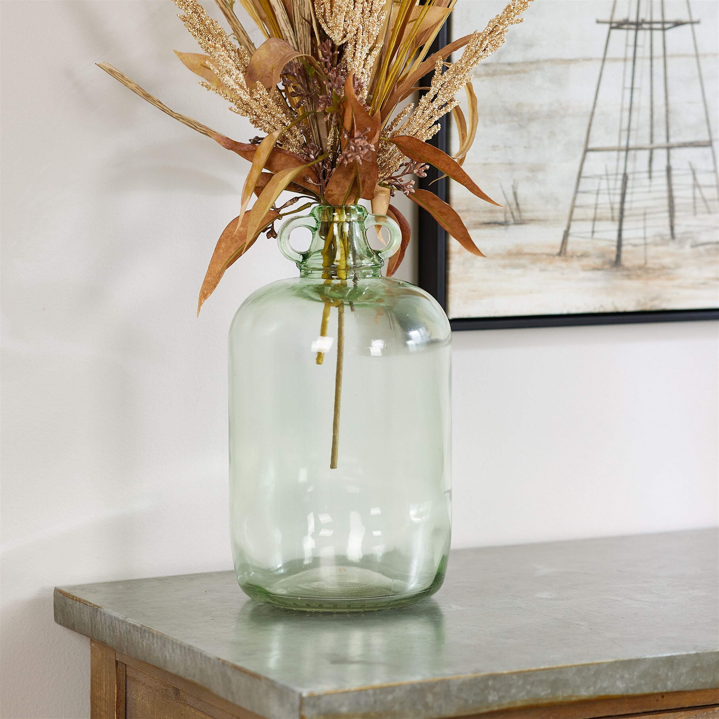 Jug (Set of 2) 12.25 inchesH Glass, GREEN, alternate image number 2