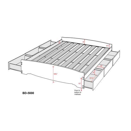 Full Mate’s Platform Storage Bed with 6 Drawers, , alternate image number null