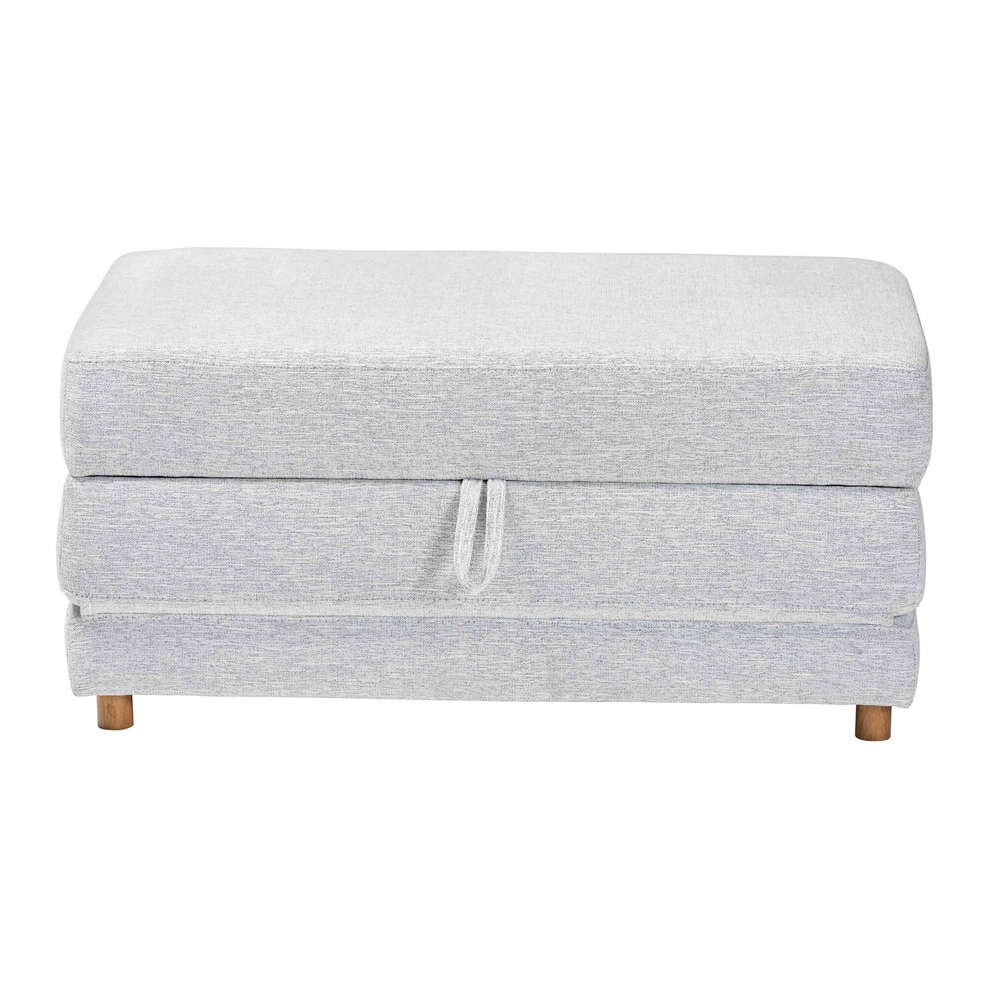 Sabriel Modern Light Grey Fabric Convertible Sleeper Ottoman, BROWN, alternate image number 2