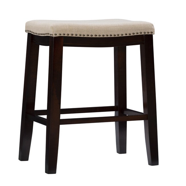 Claridge Linen Upholstered Seat Bar Stool, BEIGE, hi-res image number 0