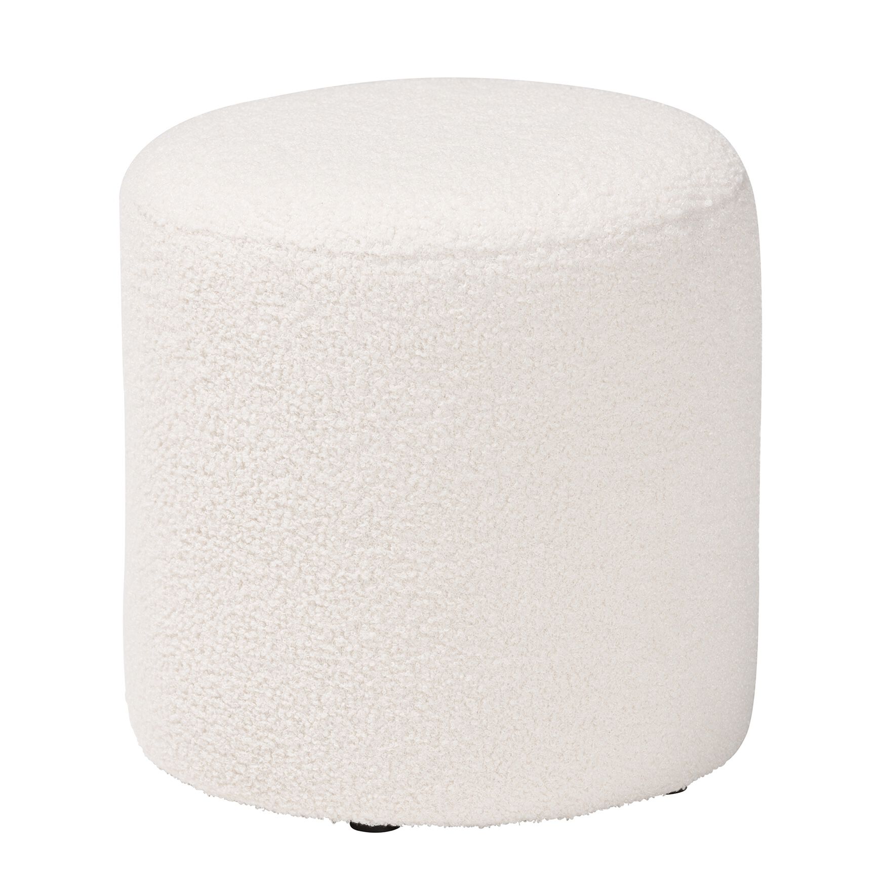 Tori Modern And Contemporary Ivory Boucle Upholstered Ottoman, IVORY, hi-res image number 0