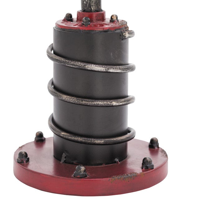 Set Of 2 Red Metal Industrial Accent Lamp, , alternate image number 4