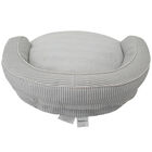 Stripe Printing poly-cotton bolster with detachable faux fur cushion, Small Size, , alternate image number null