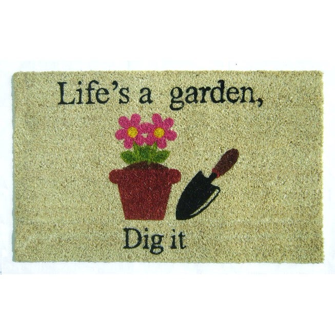Lifes A Garden Coir Mat With Vinyl Backing Floor Coverings, MULTI, hi-res image number null