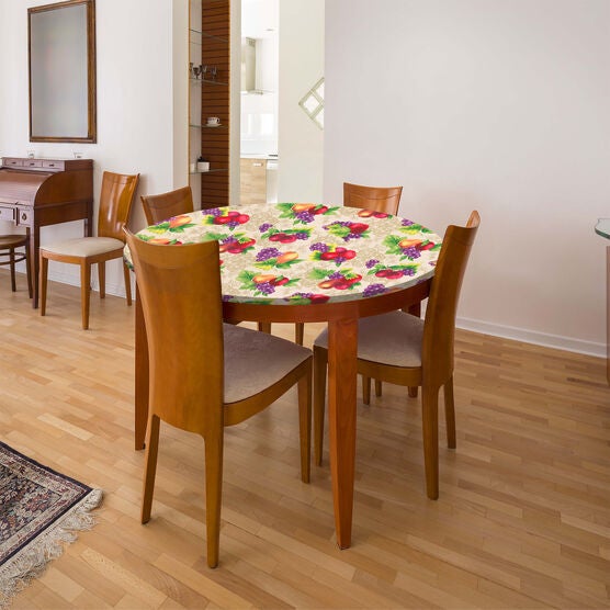 5’ Round Stretch-Fit Table Cover, FRUIT, hi-res image number null