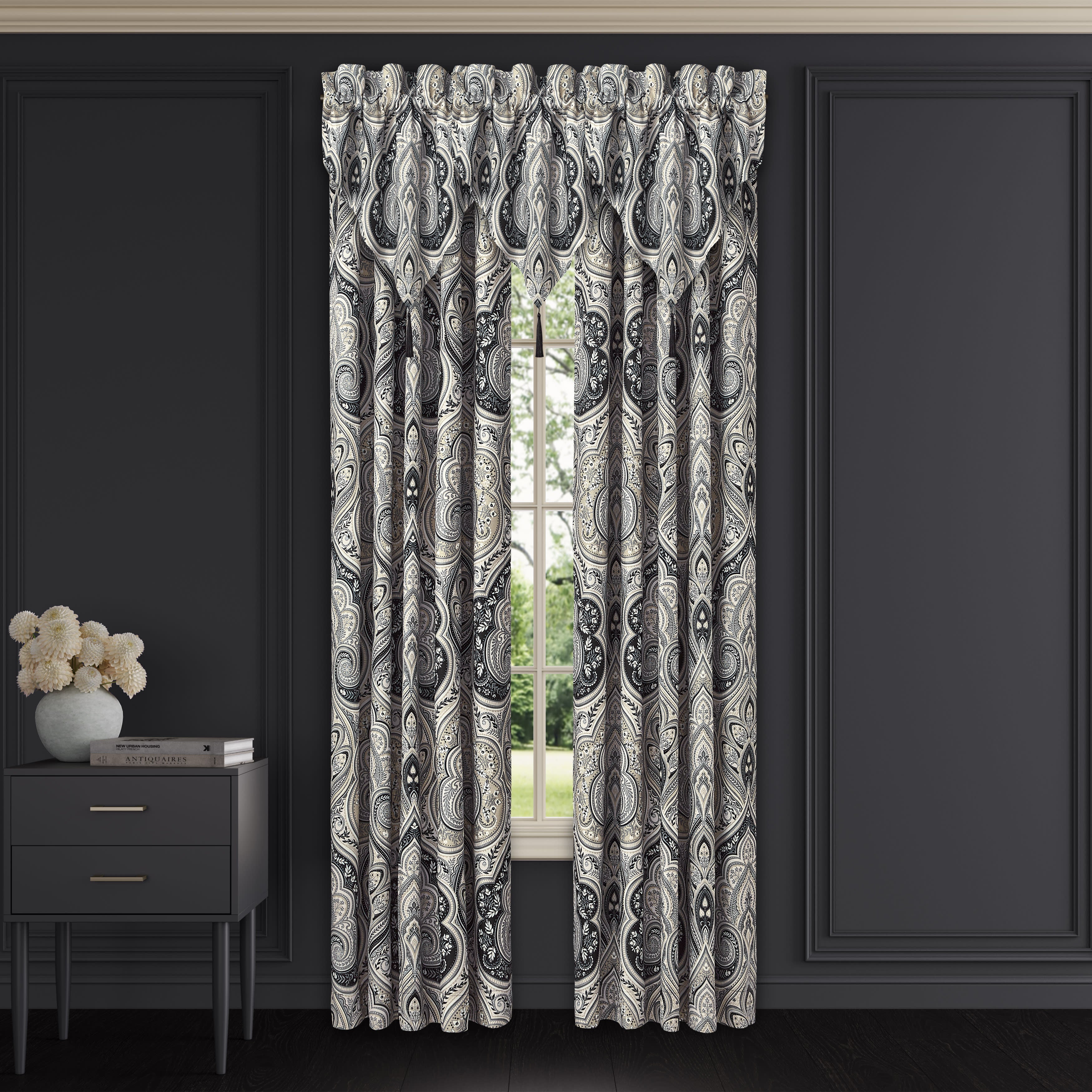 Messina 84 Inch Window Panel Pair, BLACK, hi-res image number 0