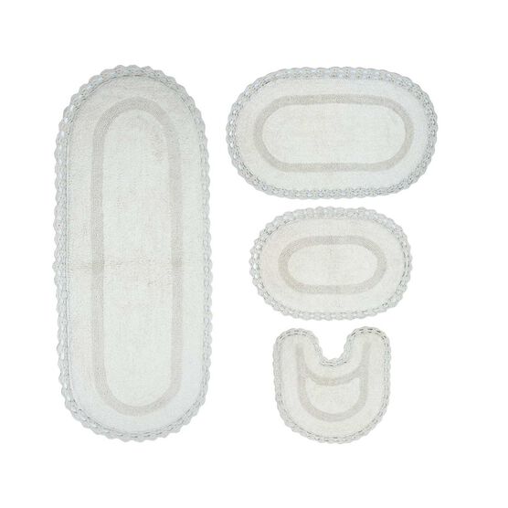 Hampton Crochet 4 Piece Bath Rug Collection, IVORY, hi-res image number null