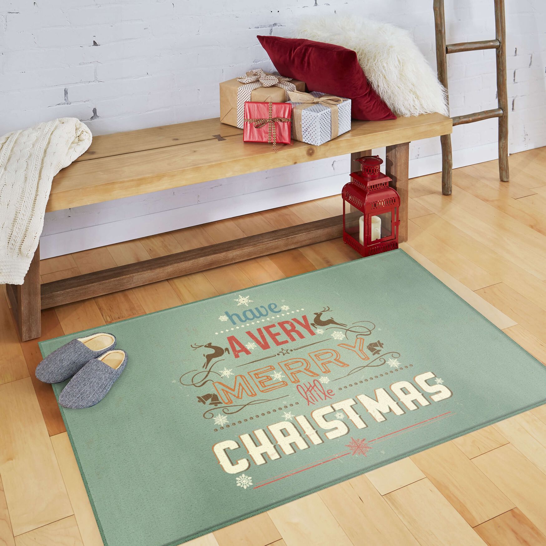 Merry Little Christmas Multi Kitchen Rug, , alternate image number 4