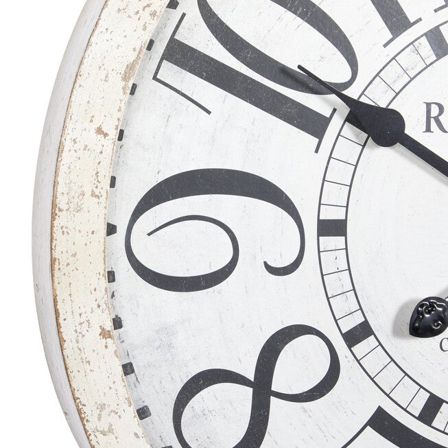 White Vintage Wood Wall Clock, , alternate image number null