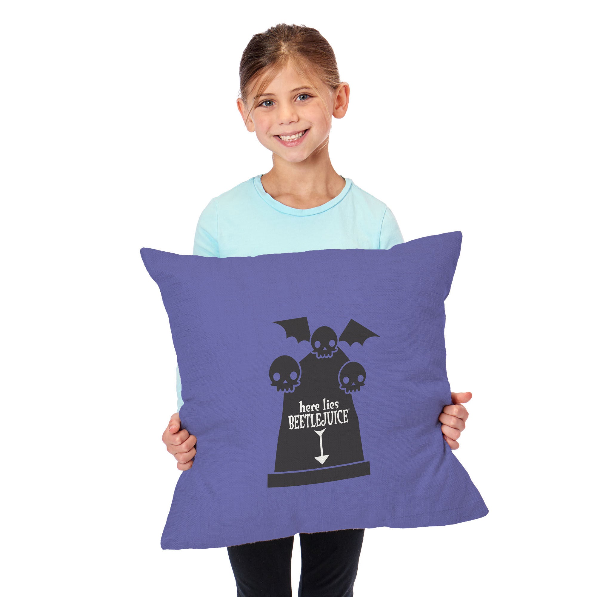 Warner Bros. Beetlejuice Here Lies Beetlejuice Throw Pillow 18X18 Inches, PURPLE, alternate image number 2