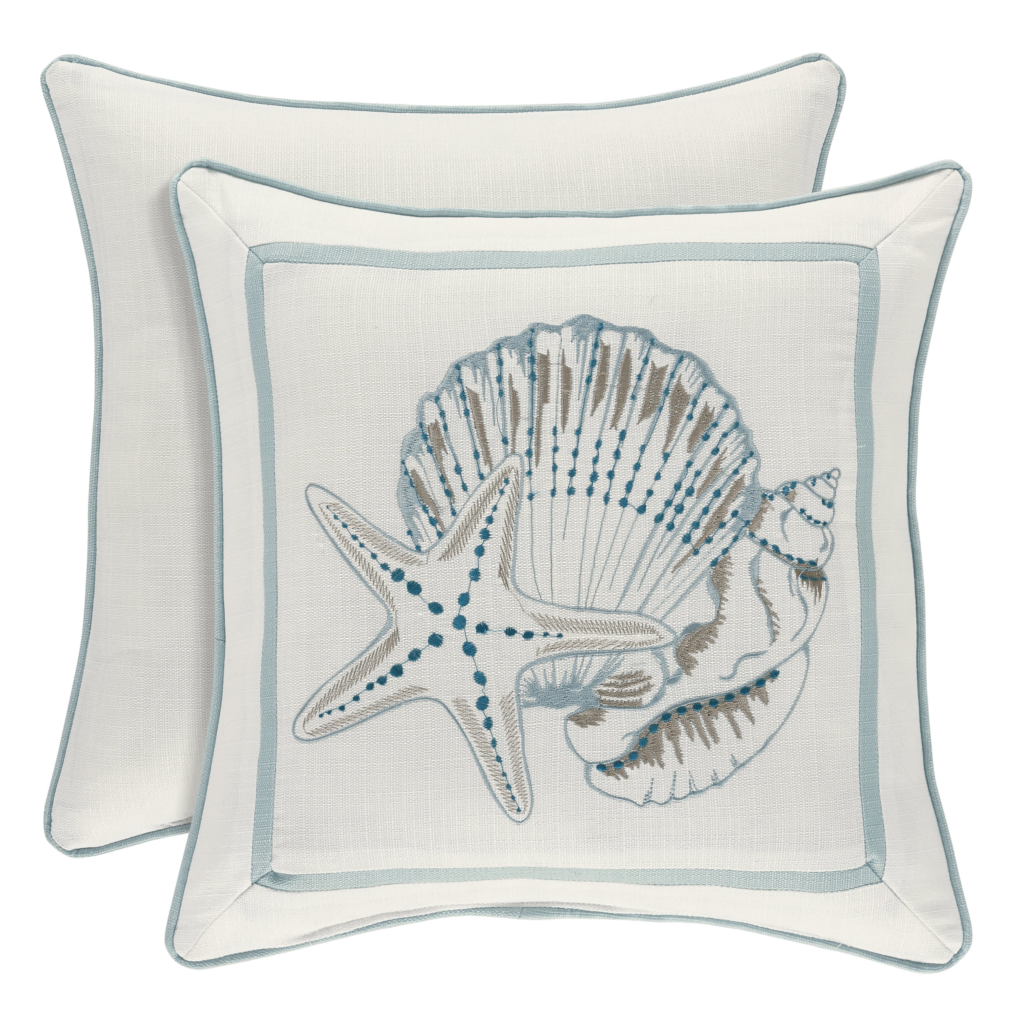 Water's Edge 16 Inch Square Decorative Throw Pillow, AQUA, hi-res image number 0
