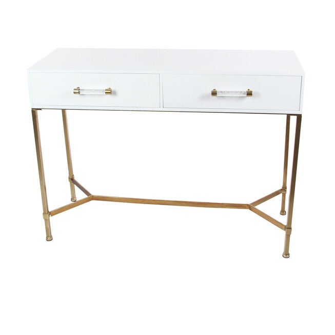 White Glam Metal Console Table, 31 x 47, , alternate image number 5