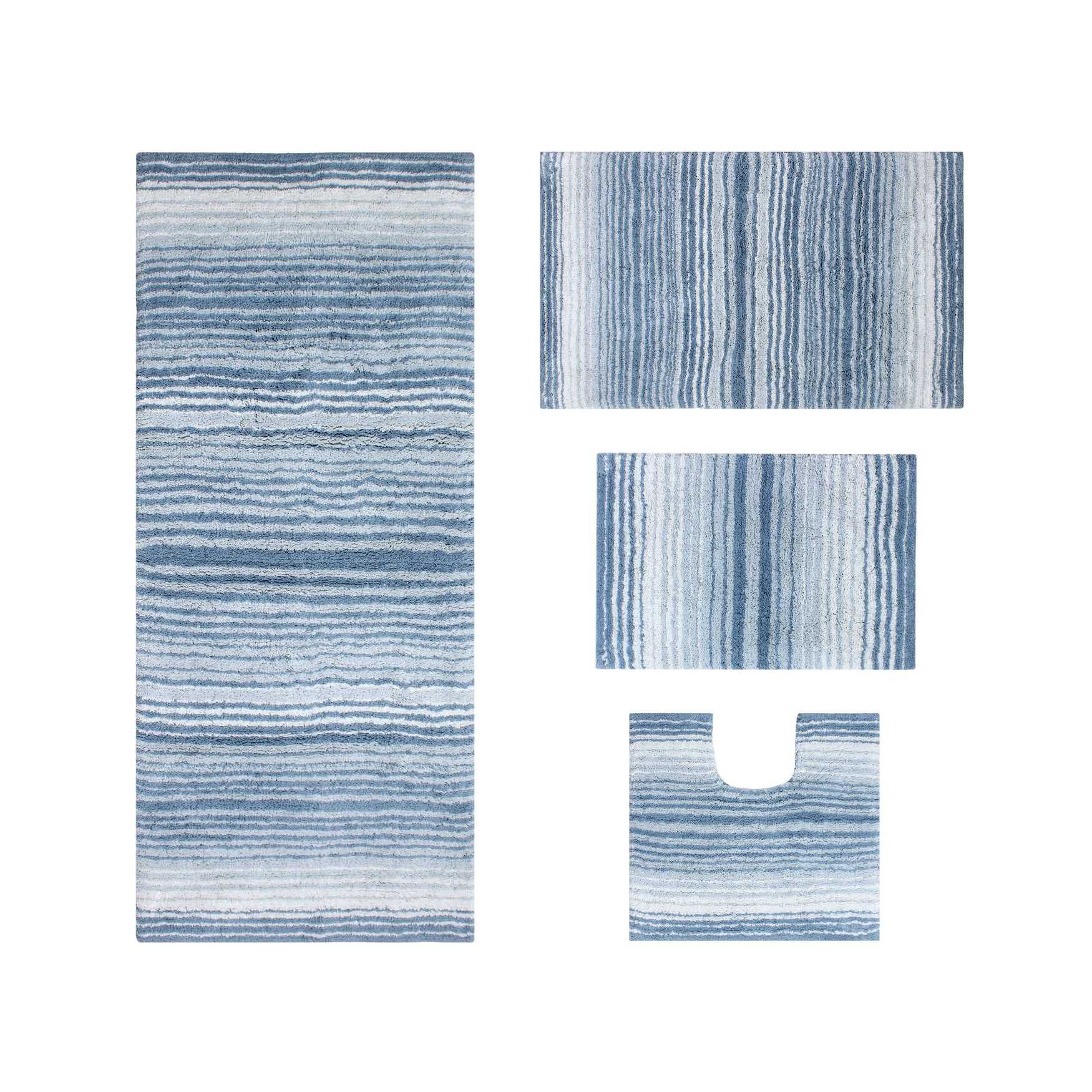 Gradiation 4-Pc. Set Bath Rug Collection, BLUE, hi-res image number 0