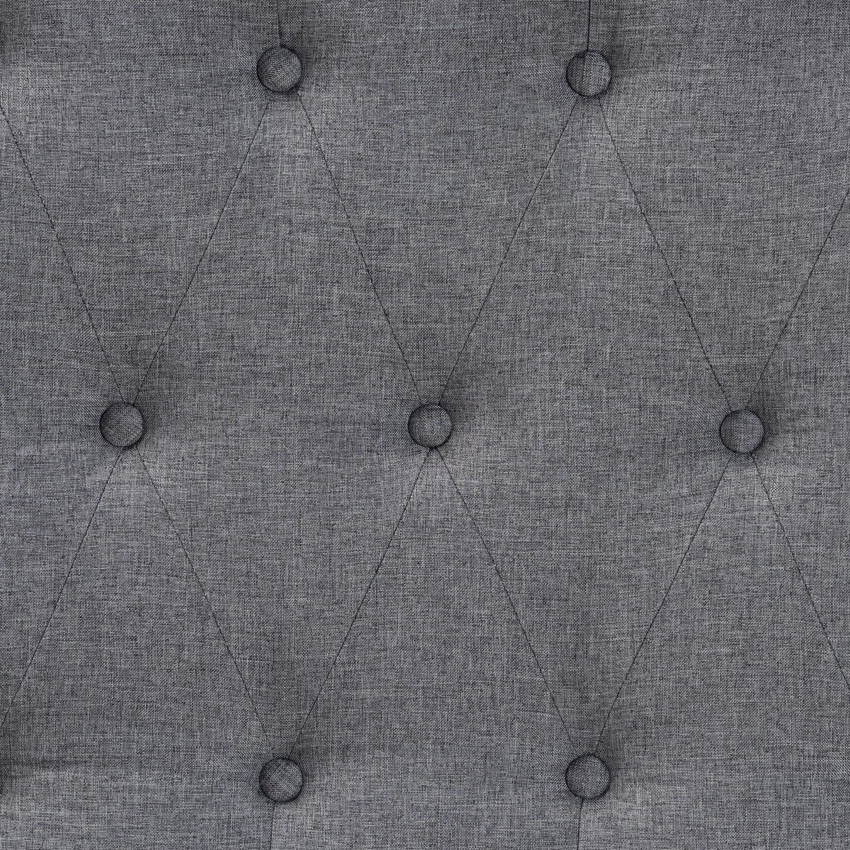 Harumi Classic And Traditional Grey Fabric And Walnut Brown Finished Wood King Size Headboard, , alternate image number 3