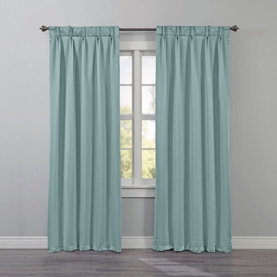 BH Studio Room-Darkening Pinch Pleat Panel, SEAGLASS, hi-res image number null