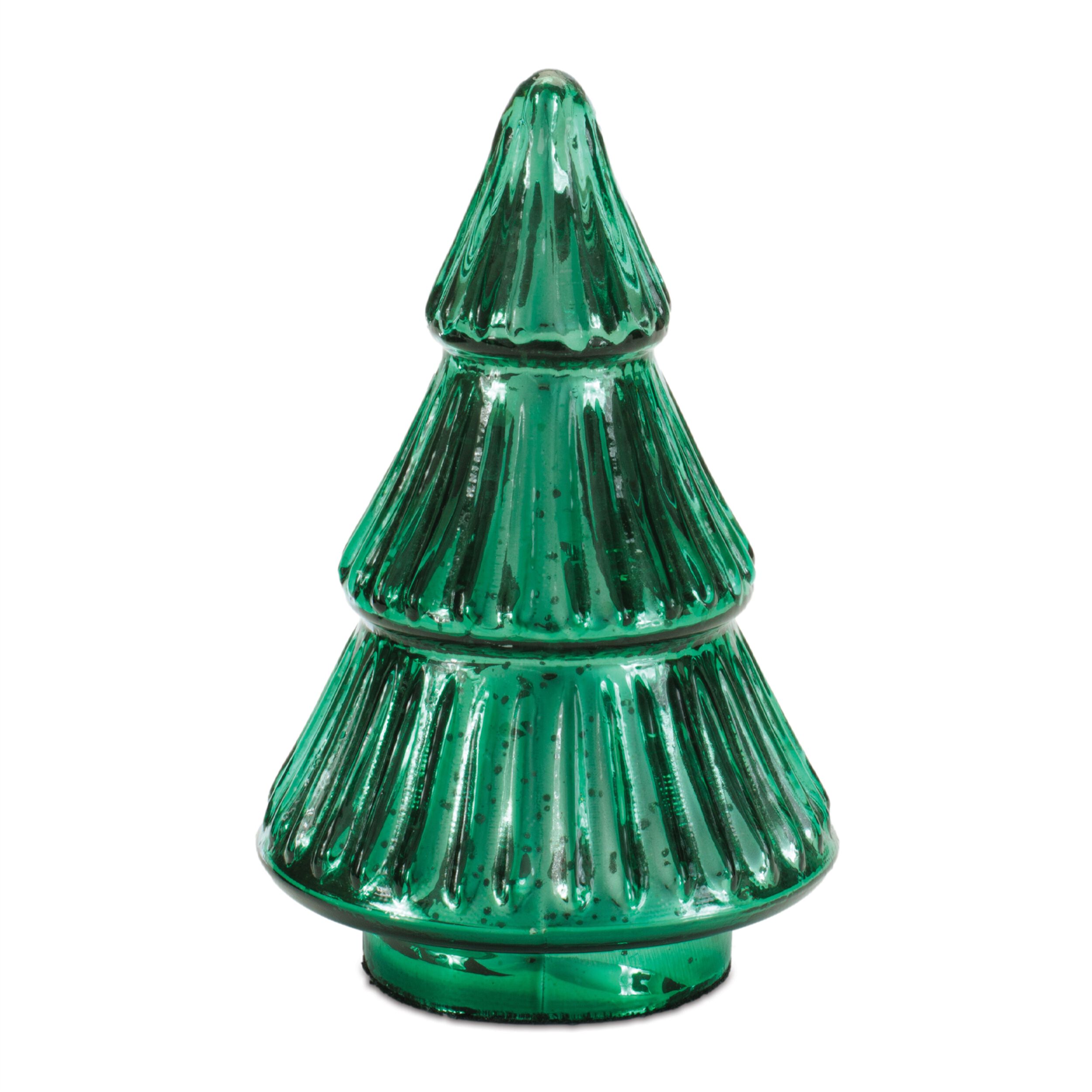 Mercury Glass Christmas Tree (Set of 2), GREEN, alternate image number 2