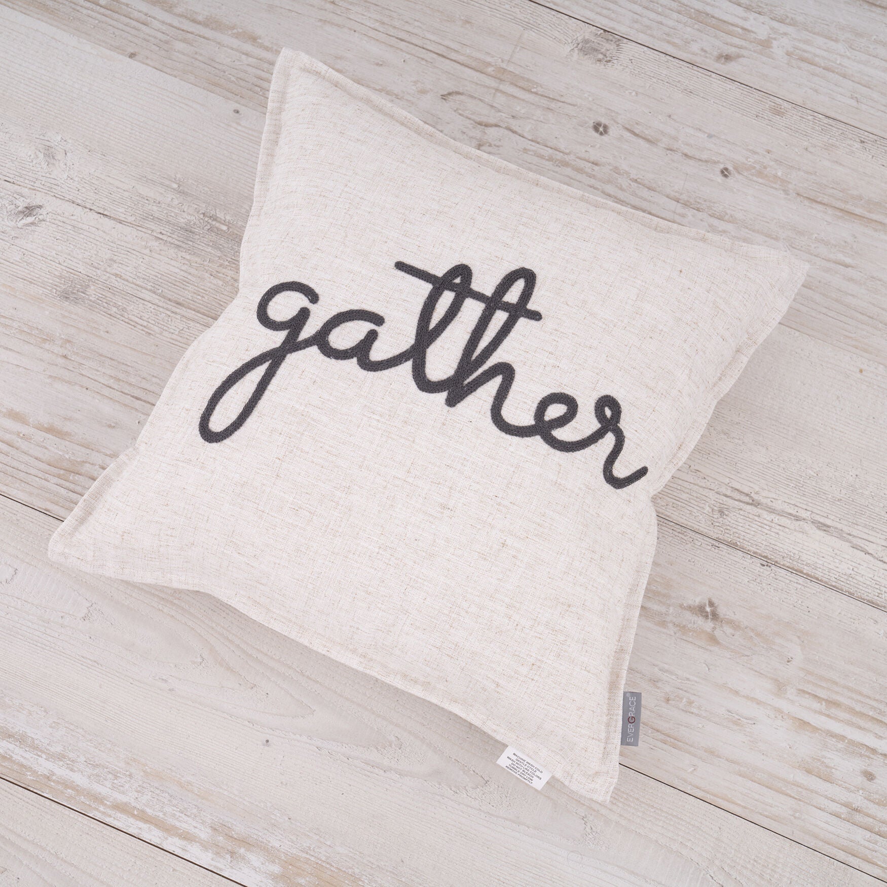 Waska Gather Sentiment Linen Blend Pillow, , alternate image number 5
