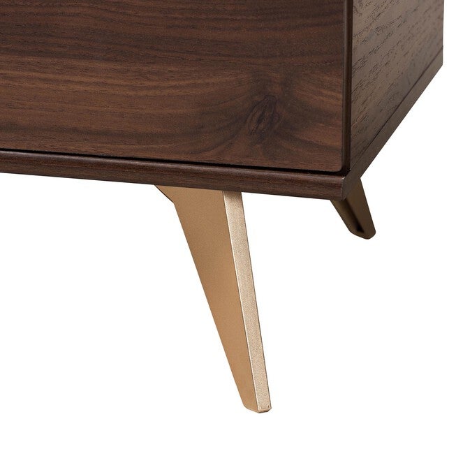Graceland Mid-Century Modern Transitional Walnut Brown Finished Wood Shoe Cabinet, , alternate image number null