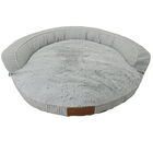 Stripe Printing poly-cotton bolster with detachable faux fur cushion, Small Size, , on-hover image number null