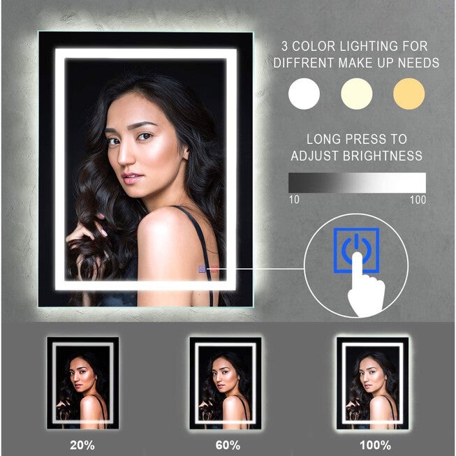 Bathroom Vanity Mirror With Anti-Fog, , alternate image number null