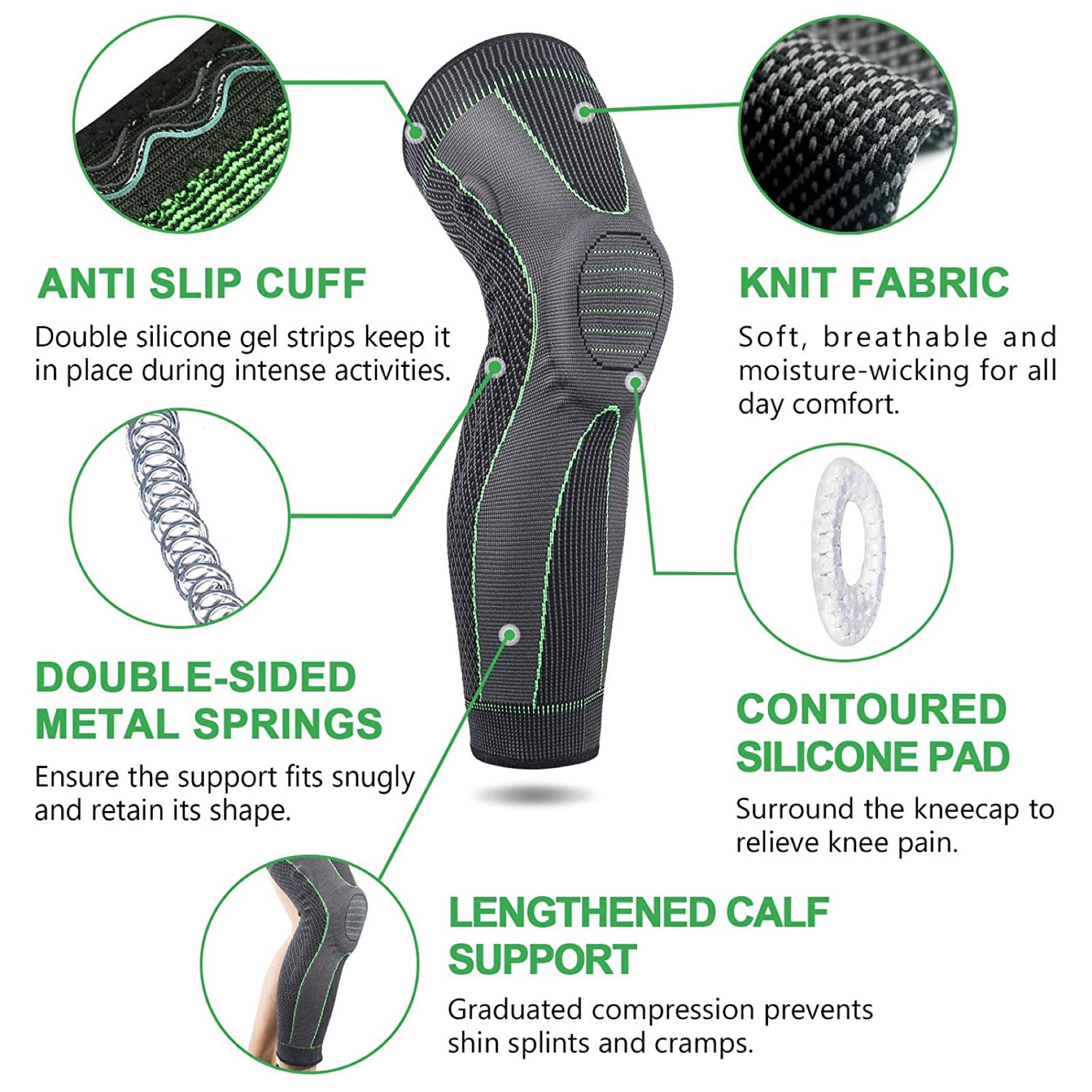 Titanium Full Leg & Knee Support Wellness, , on-hover image number 1