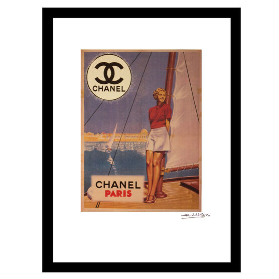 Chanel Paris Sweet Sails - Red / Blue - 14x18 Framed Print, RED BLUE, hi-res image number null