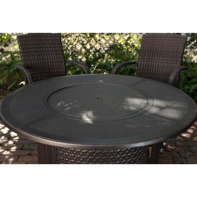 Walkers Round Hammered Aluminum LPG Fire Pit, , alternate image number null
