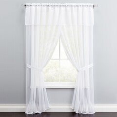 BH Studio Sheer Voile 5-Pc. One-Rod Curtain Set