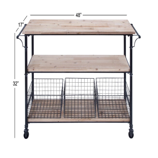 Brown Industrial Metal Storage Cart, 32 x 48, , alternate image number null