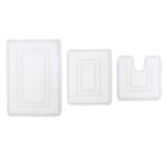 Casual Elegence 3 Piece Bath Rug Collection, WHITE, hi-res image number null