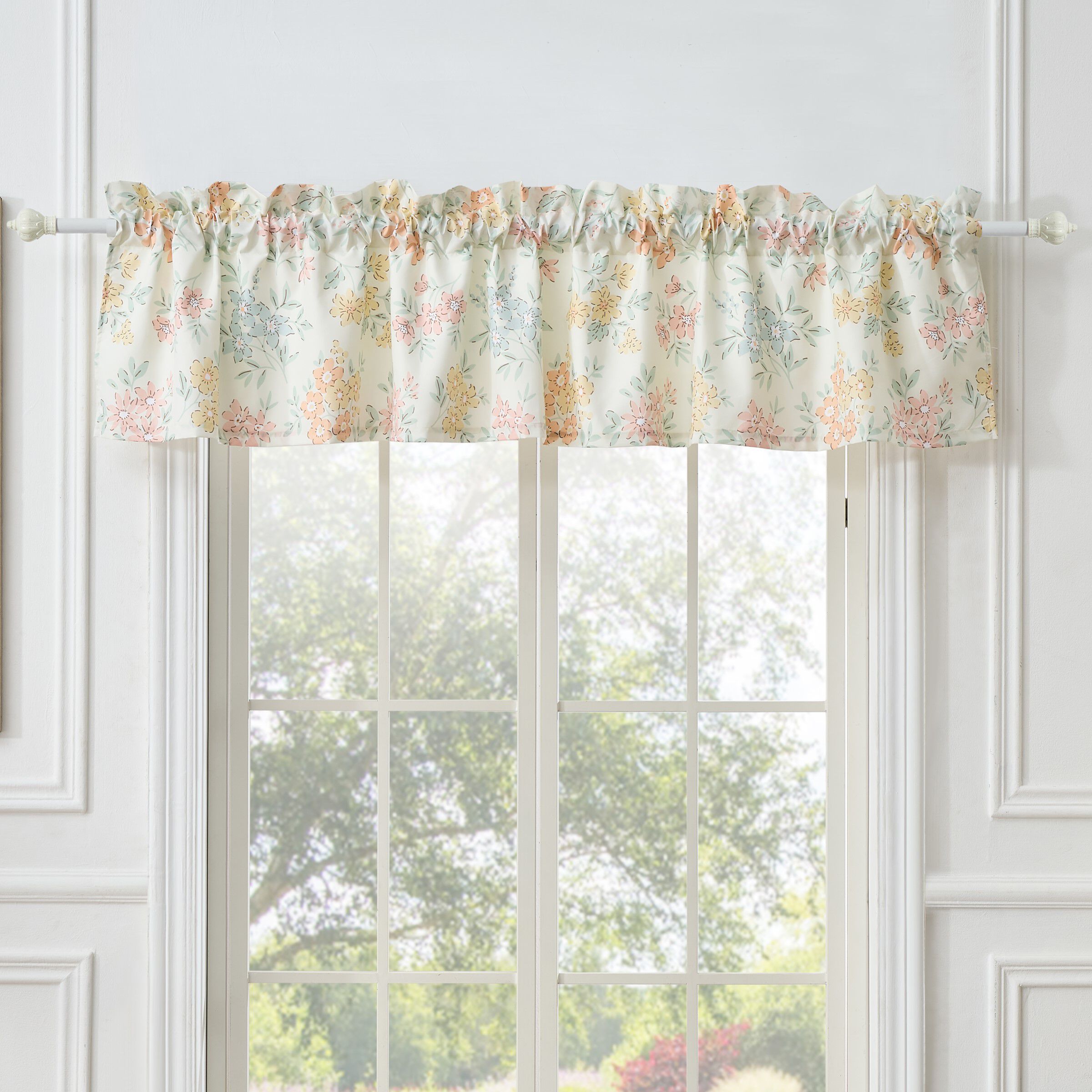 Greenland Home Fashions&trade; Chloe Window Valance Curtains, PASTEL, alternate image number 1