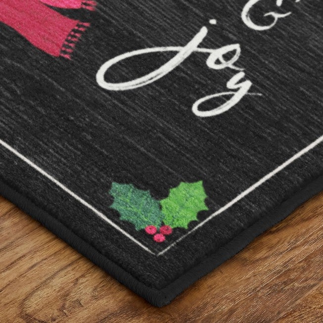 Winter Wishes Black Kitchen Rug, , on-hover image number 1
