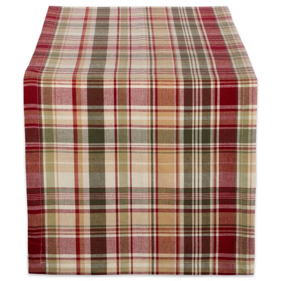 Give Thanks Plaid Table Runner 14x72, TAN, hi-res image number null