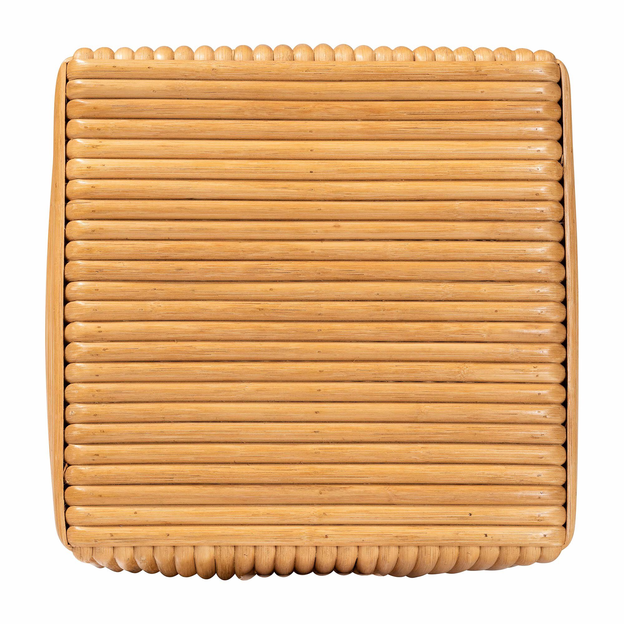Karina Bohemian Light Honey Rattan Footstool, LIGHT, alternate image number 4
